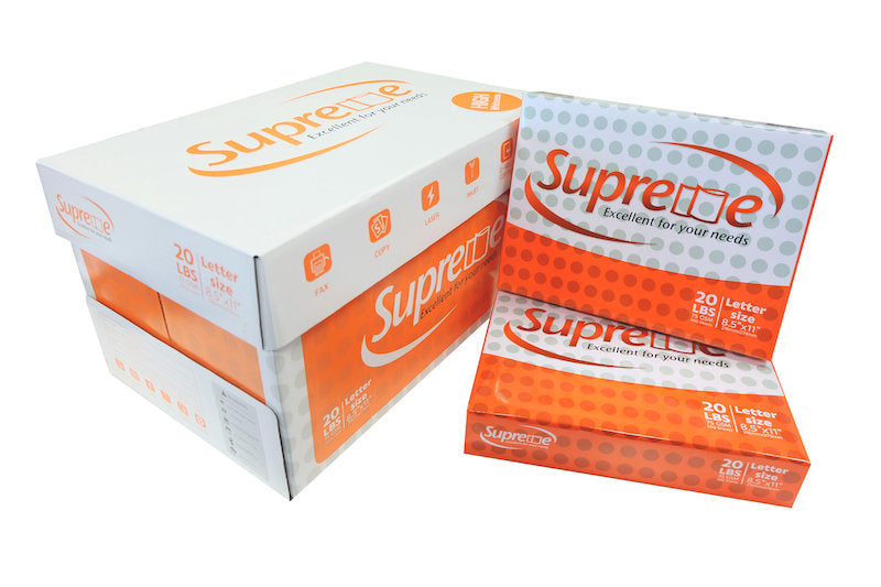 Supreme Letter Size 8.5 x 11 White Copy Paper 10 Reams/Case – EXQUIS  Supply & Co.