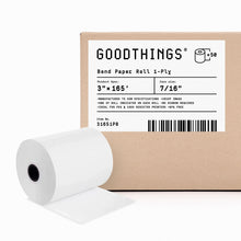 Load image into Gallery viewer, 3&quot; x 165&#39; (50 Rolls) 1-Ply White Bond Paper Roll (Ribbon Required)
