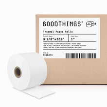 Load image into Gallery viewer, 3 1/8&quot; x 660&#39; (8 Rolls) Thermal Paper Rolls, 75 GSM Heavyweight Paper
